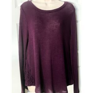 Mudd Dark Purple / Plum / Burgundy Light Weight Tunic / Sweater, Women's Size L